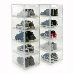 מארז 10 קופסאות נעליים אקריל שקופות