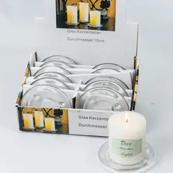 מעמד זכוכית לנר קוטר 7 ס"מ