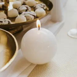 נר באולינג לבן קוטר 8